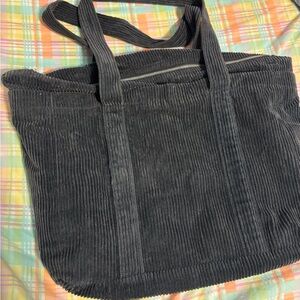 Stylish Grey Corduroy Tote Bag